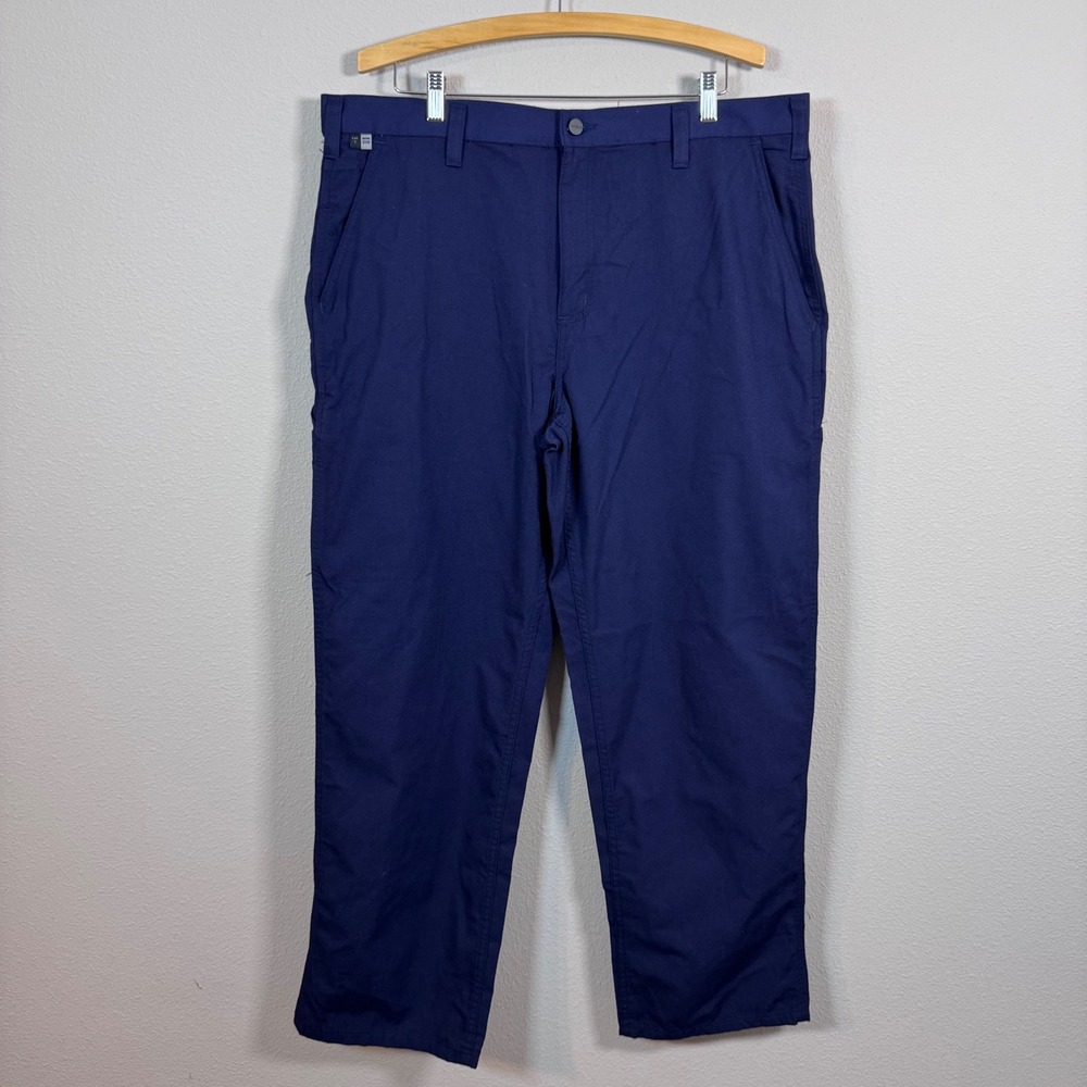 Carhartt FR Flame Resistant Canvas Utility Work Pants CAT 2 Navy Blue 38x32